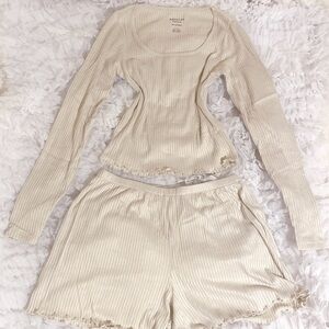 𝜗𝜚 american eagle ribbed plush pj set